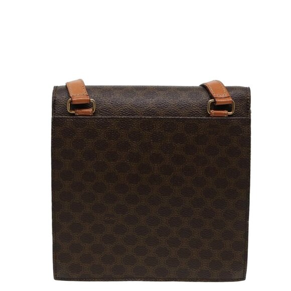 CELINE Macadam Canvas Shoulder Bag PVC Leather Brown Auth - Picture 3 of 16